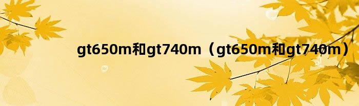 gt650m和gt740m（gt650m和gt740m）